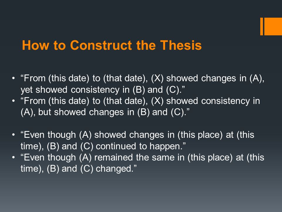 How to Construct the Thesis