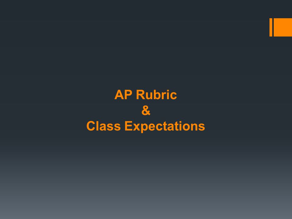 AP Rubric & Class Expectations