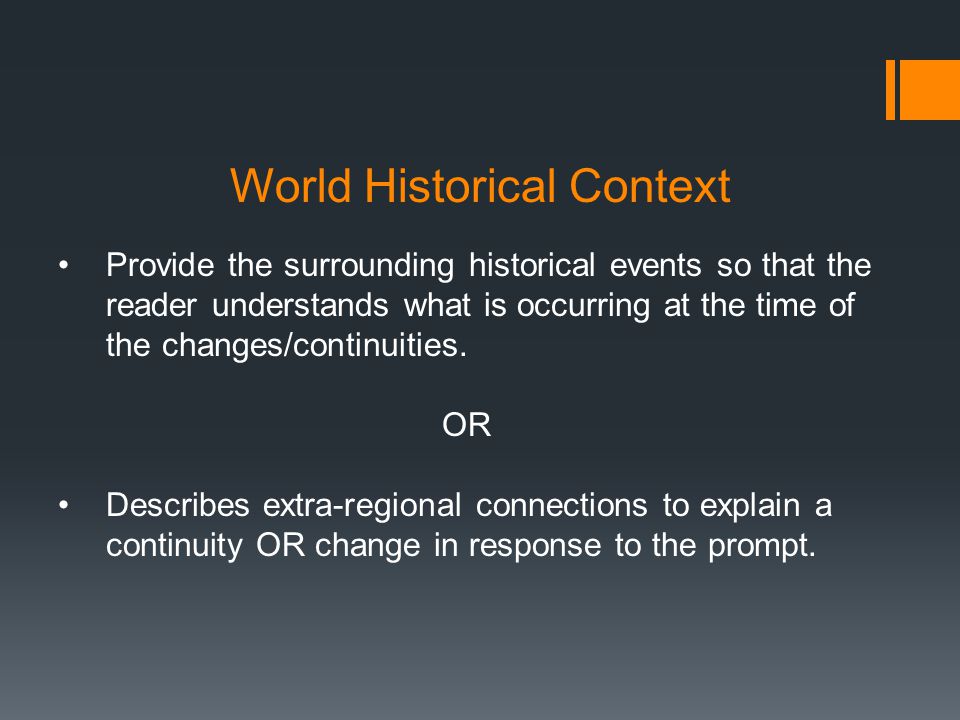 World Historical Context
