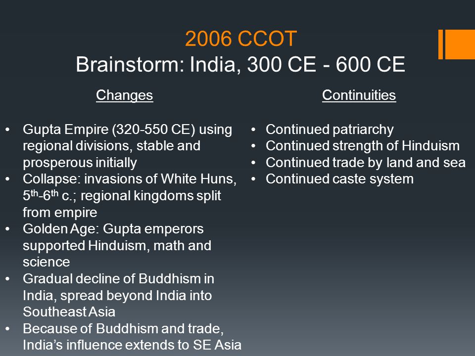 Brainstorm: India, 300 CE CE