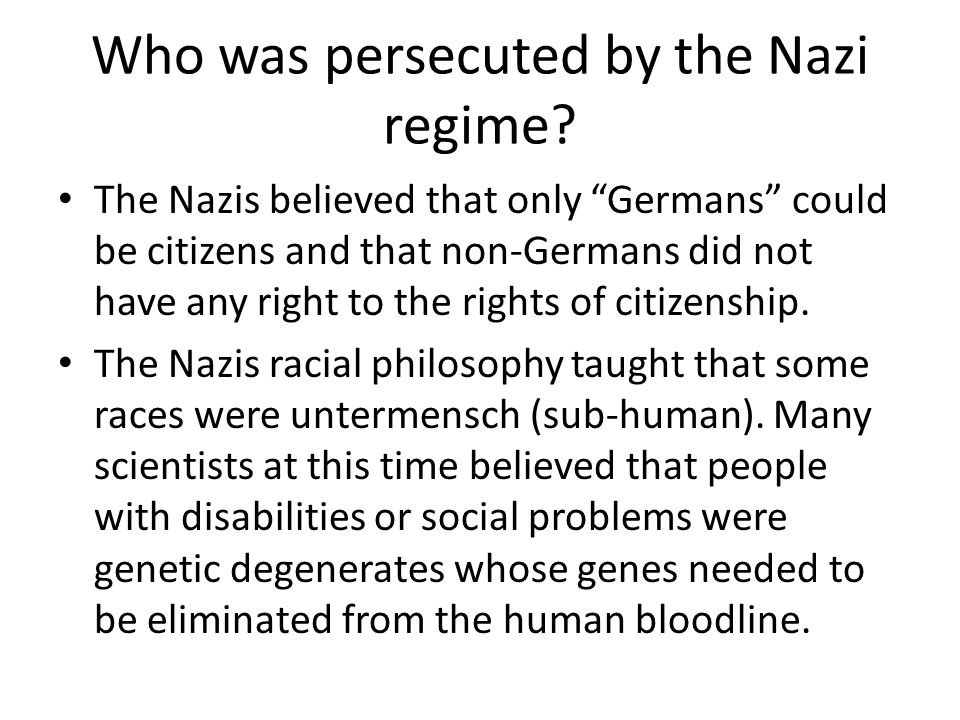 Who was persecuted by the Nazi regime
