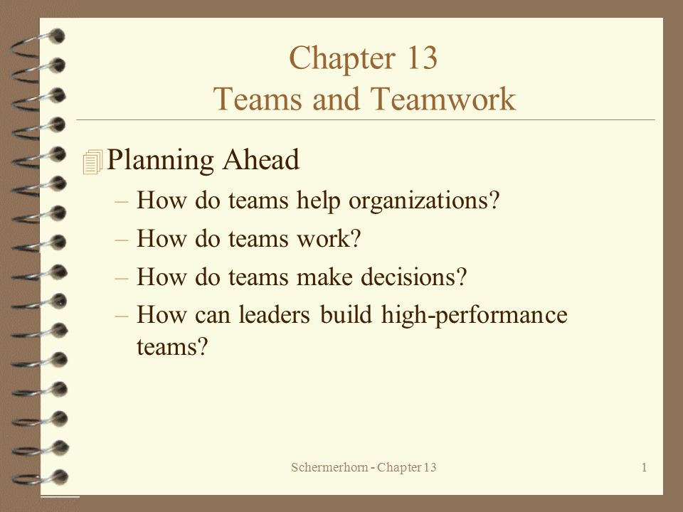 Chapter 13 Teams and Teamwork
