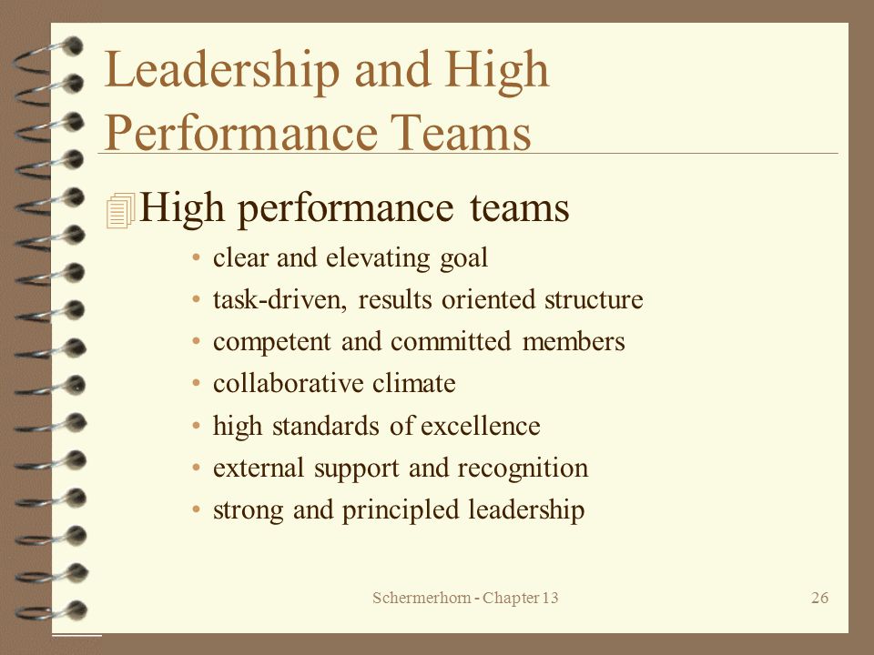 Leadership and High Performance Teams