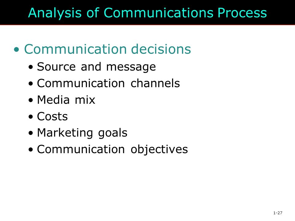 Analysis of Communications Process