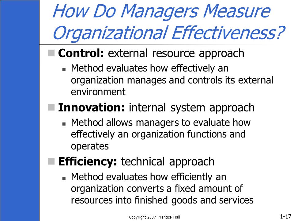 How Do Managers Measure Organizational Effectiveness