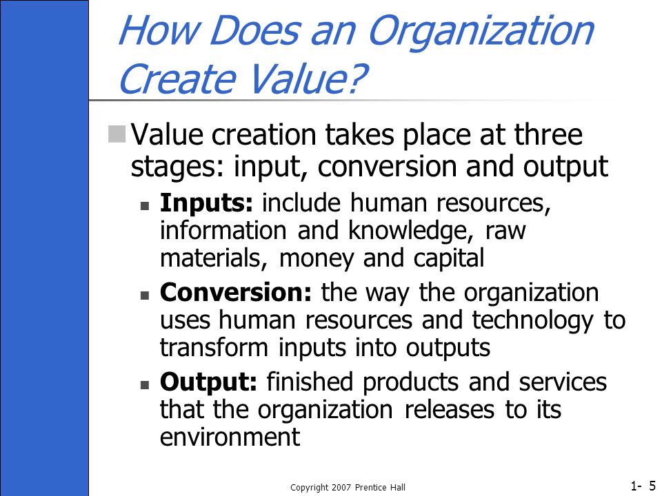 How Does an Organization Create Value