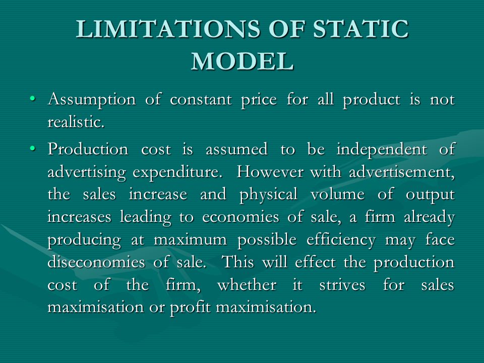 limitations of profit maximisation
