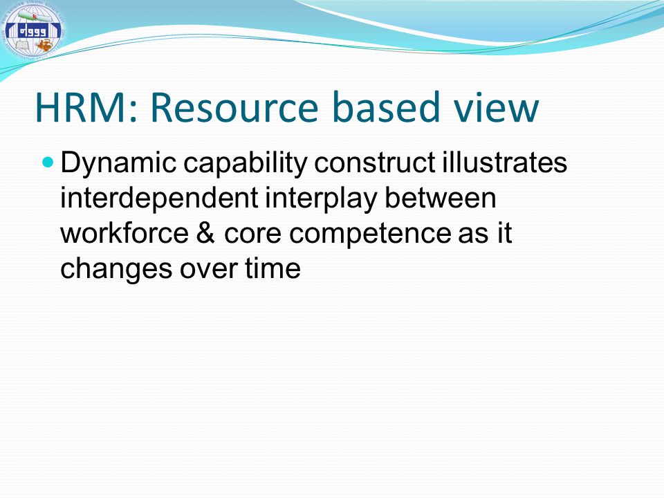 HRM: Resource based view