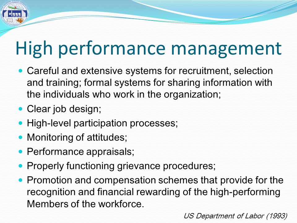 High performance management