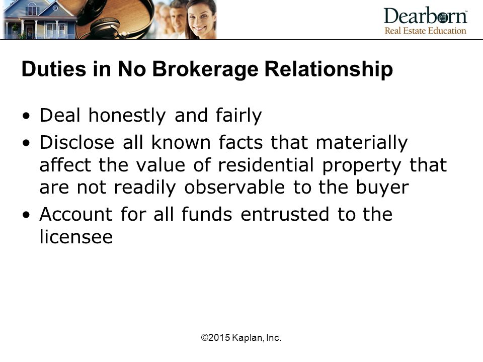 Duties in No Brokerage Relationship