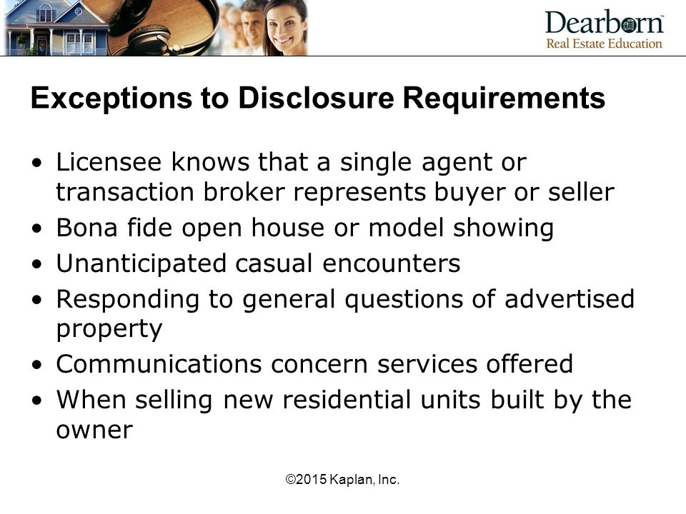 Exceptions to Disclosure Requirements