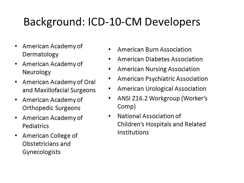 Background: ICD-10-CM Developers