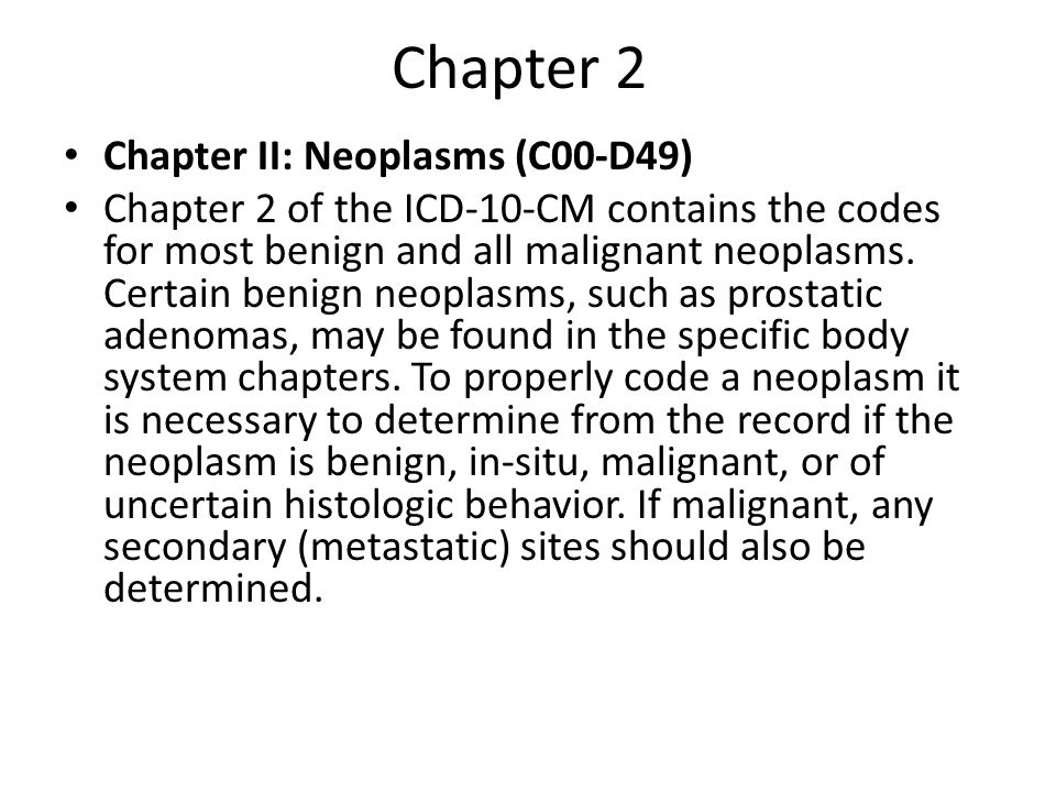 Chapter 2 Chapter II: Neoplasms (C00-D49)