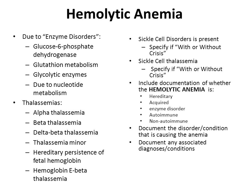 Hemolytic Anemia Due to Enzyme Disorders :