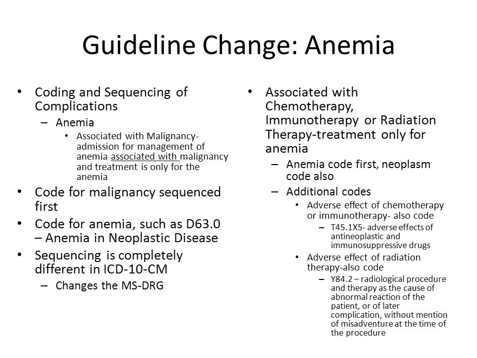 Guideline Change: Anemia