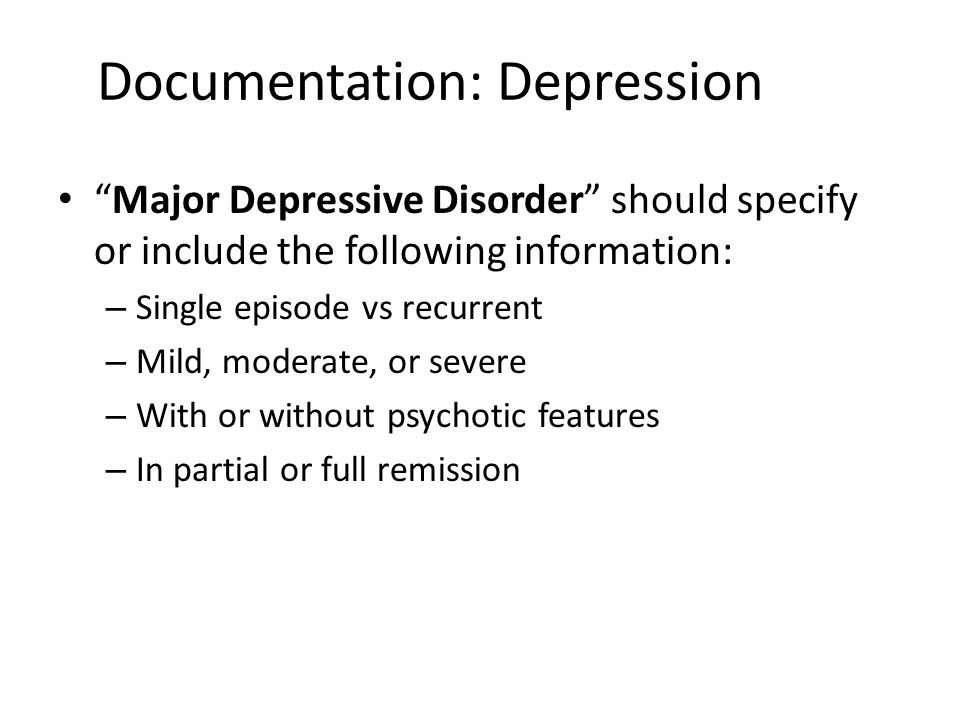 Documentation: Depression