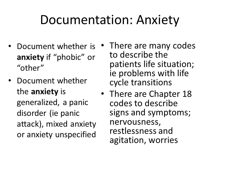 Documentation: Anxiety