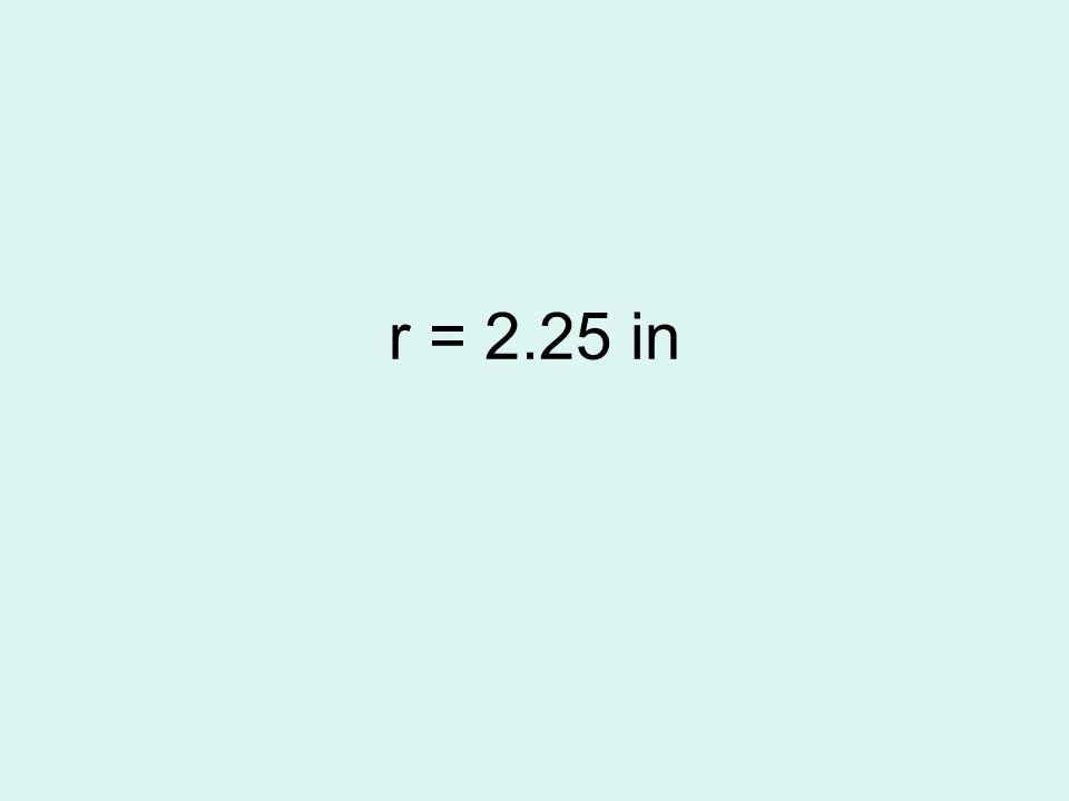 r = 2.25 in