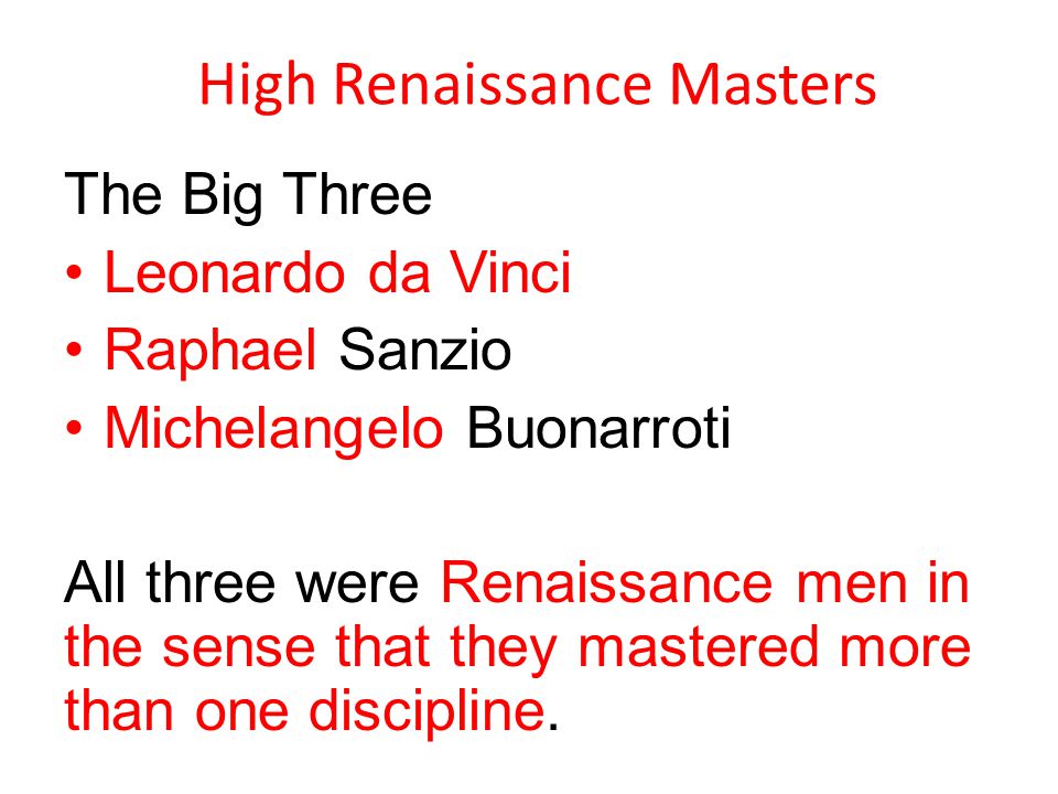 High Renaissance Masters
