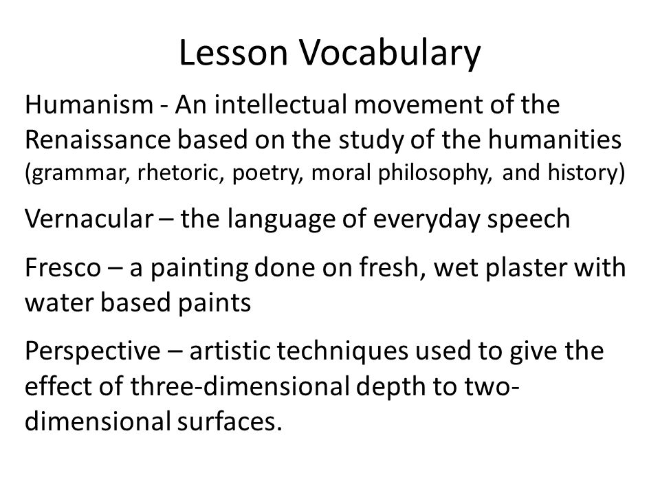 Lesson Vocabulary
