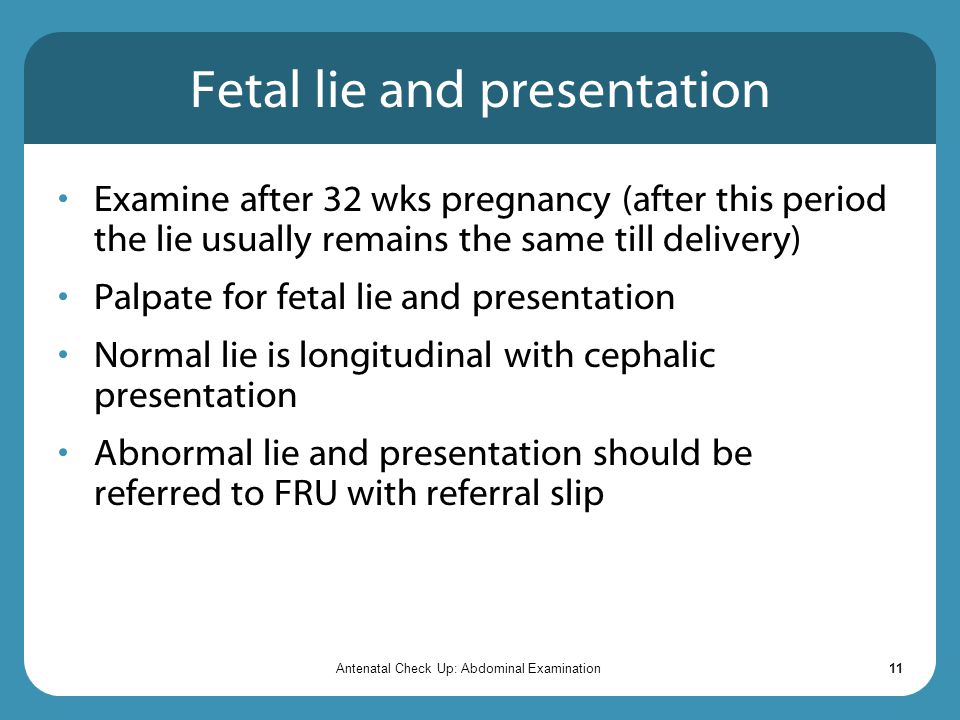 Fetal lie and presentation