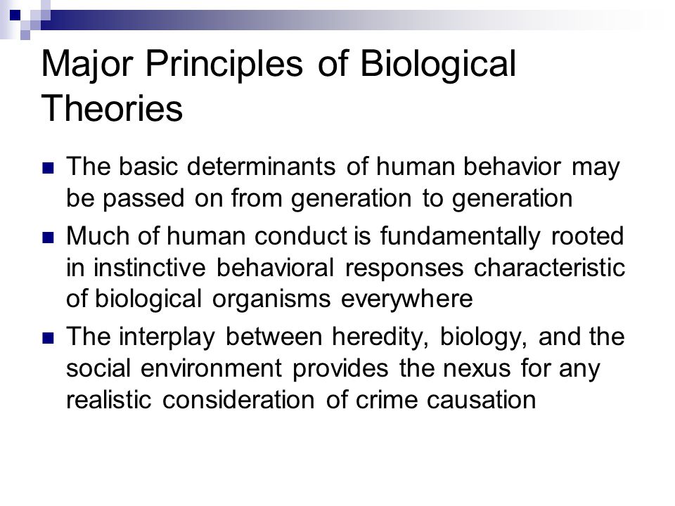 example of biological theory of crime