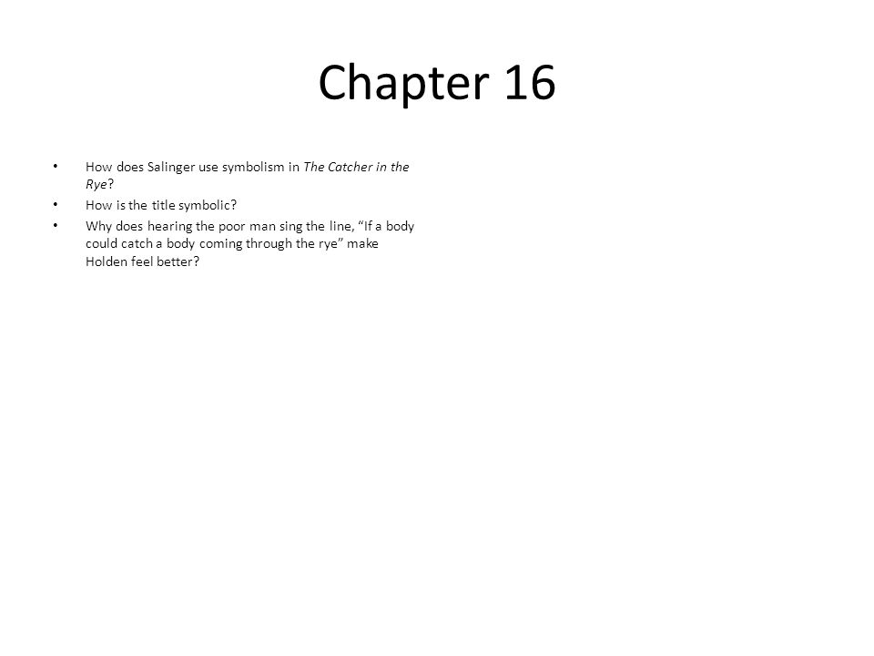 Catcher In The Rye Chapter 18 Summary TiannaThales