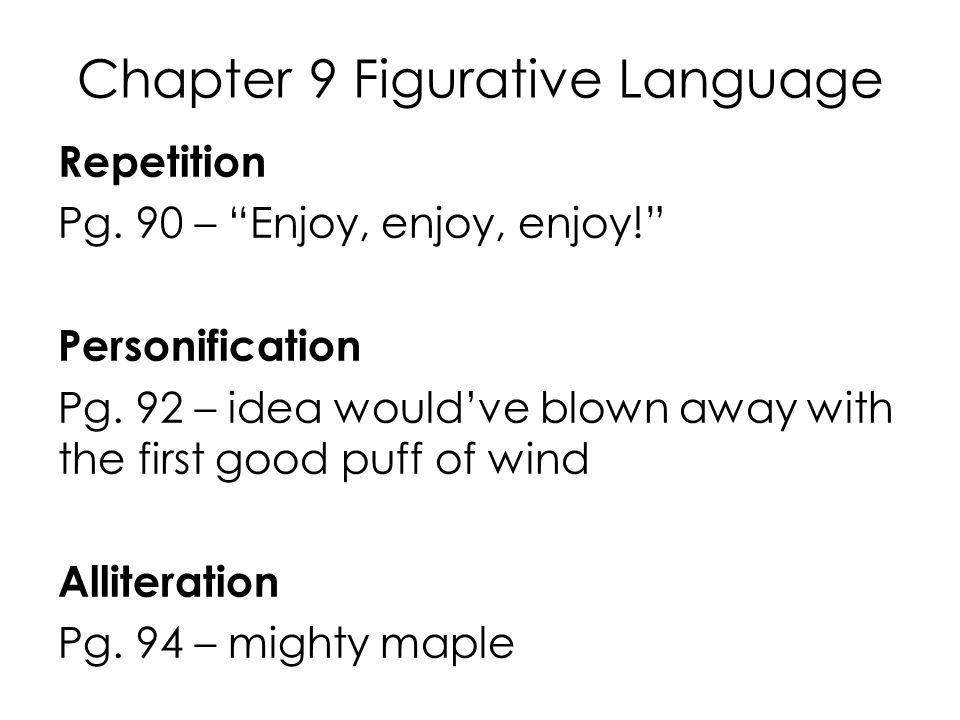 Chapter 9 Figurative Language