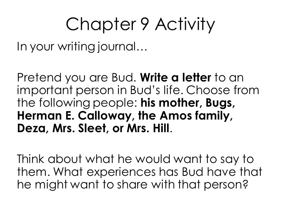 Chapter 9 Activity