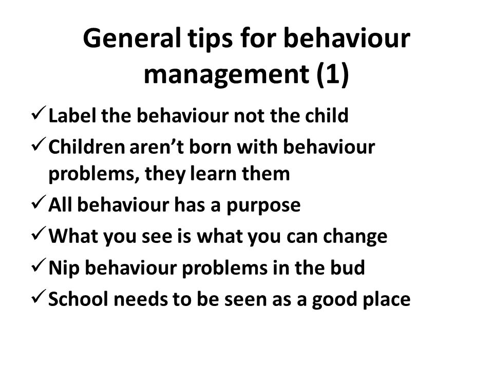 General tips for behaviour management (1)