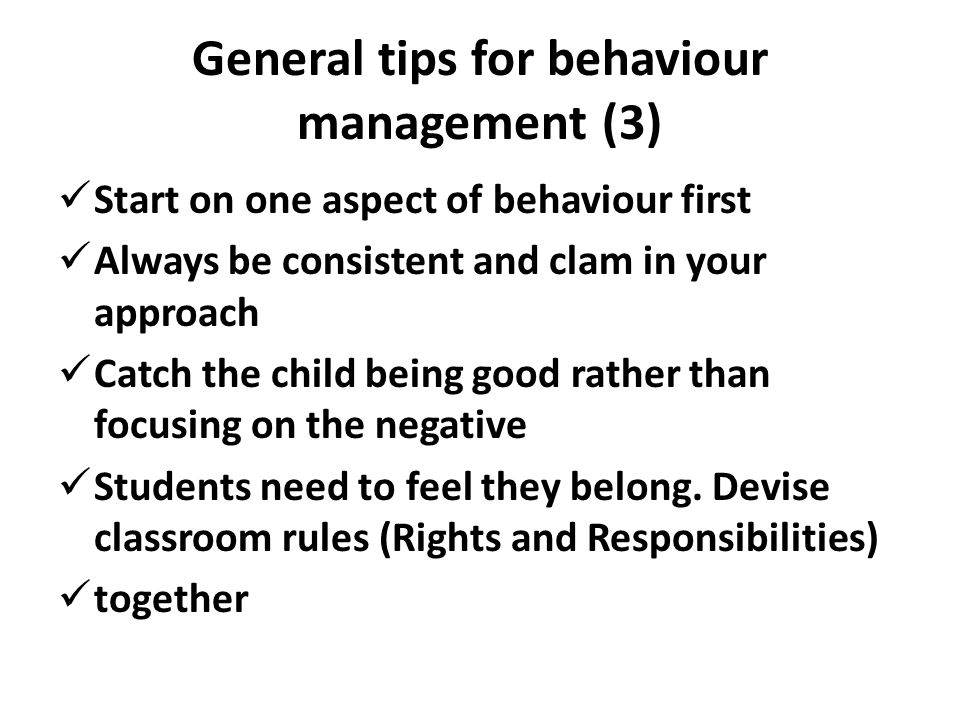 General tips for behaviour management (3)