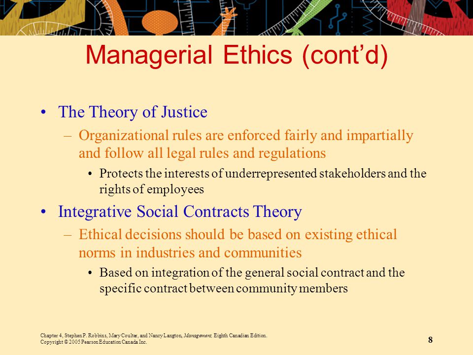 Managerial Ethics (cont’d)