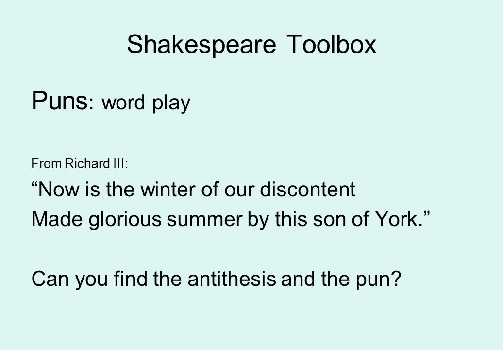 shakespeare wordplay examples