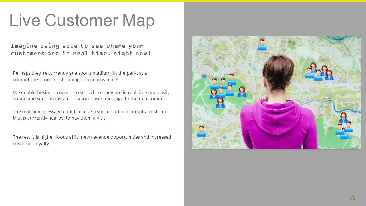 Live Customer Map Imagine being able to see where your customers are in real time, right now!