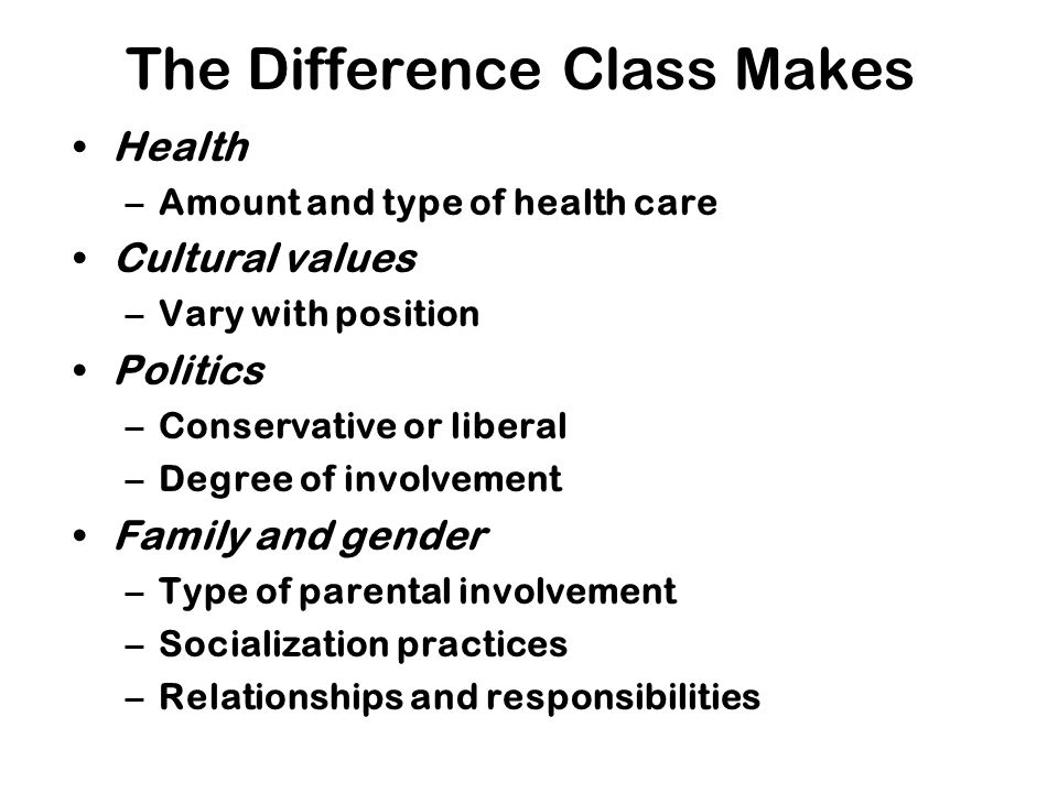 The Difference Class Makes