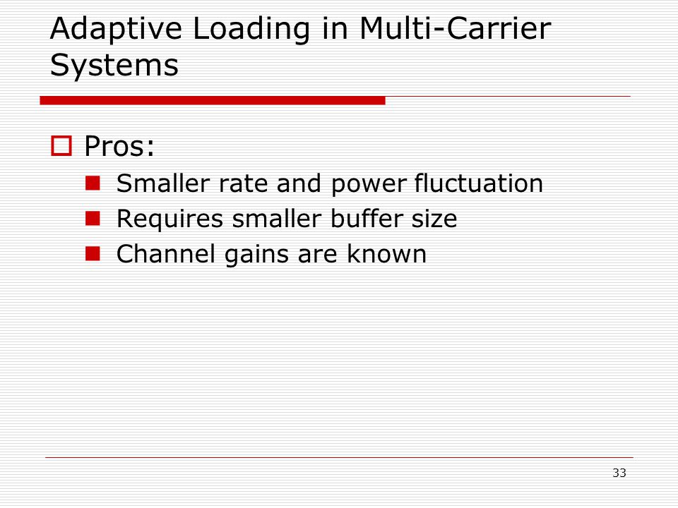 Adaptive Loading in Multi-Carrier Systems