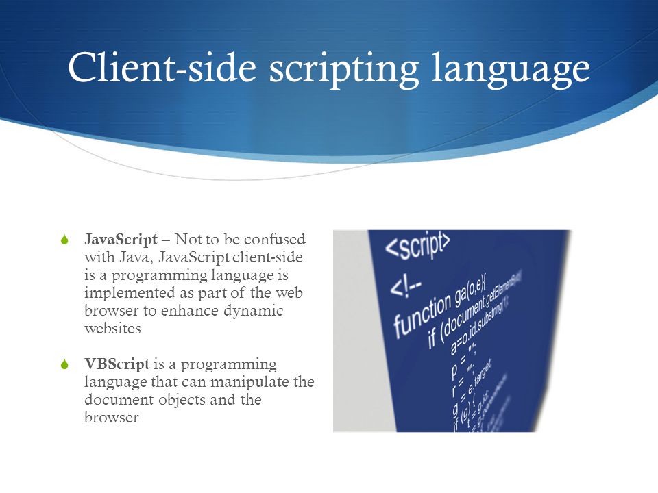 Client-side scripting language