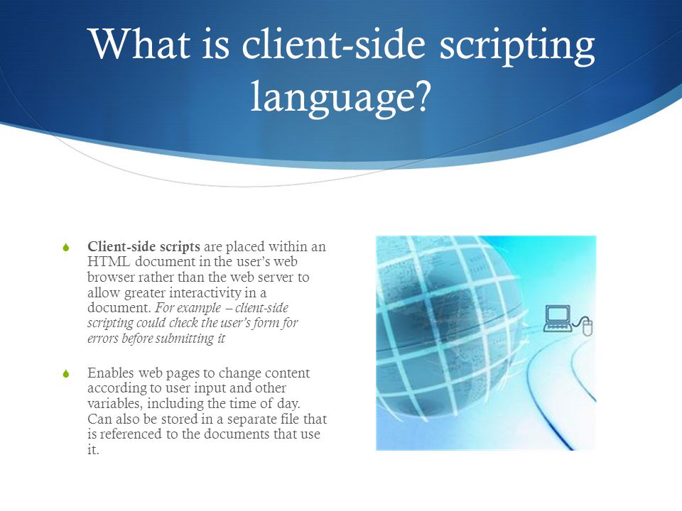 what is client side scripting