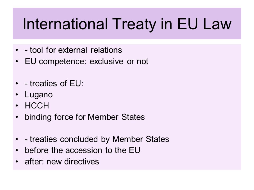 International Treaty in EU Law