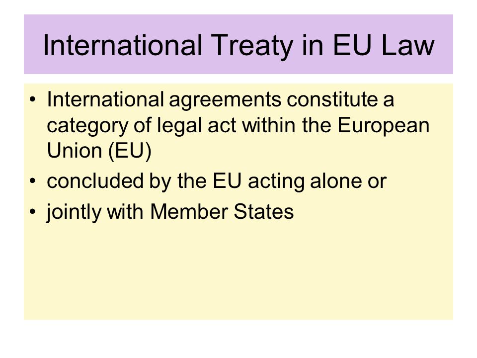 International Treaty in EU Law