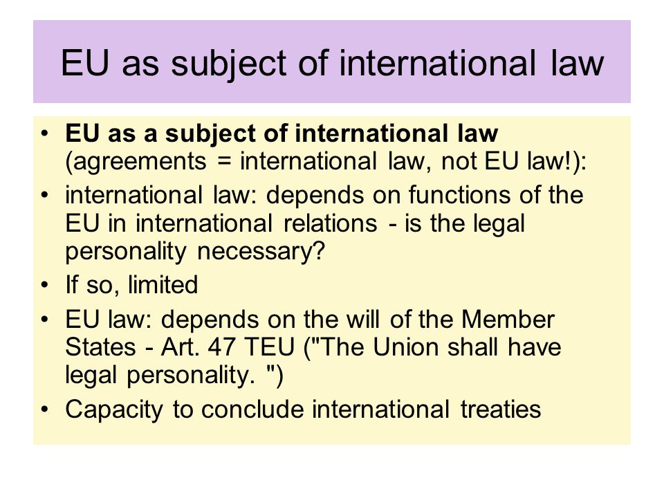EU as subject of international law