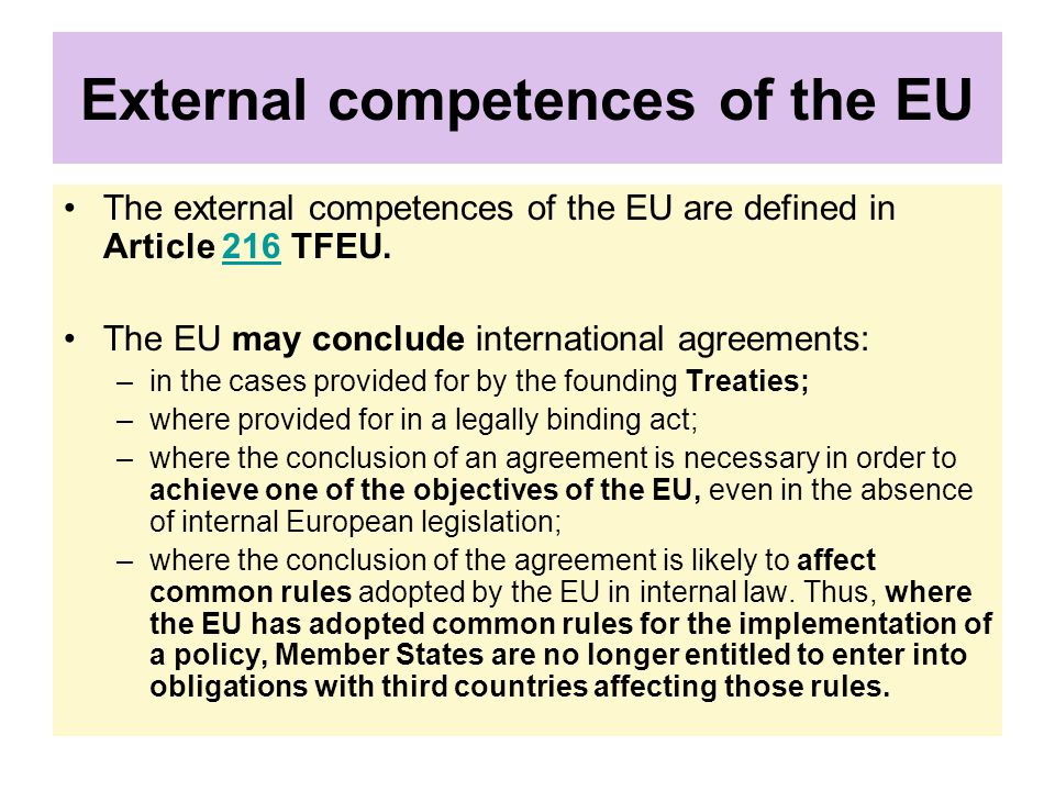 External competences of the EU
