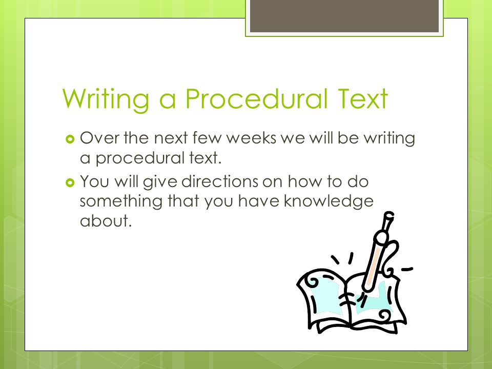 Writing a Procedural Text