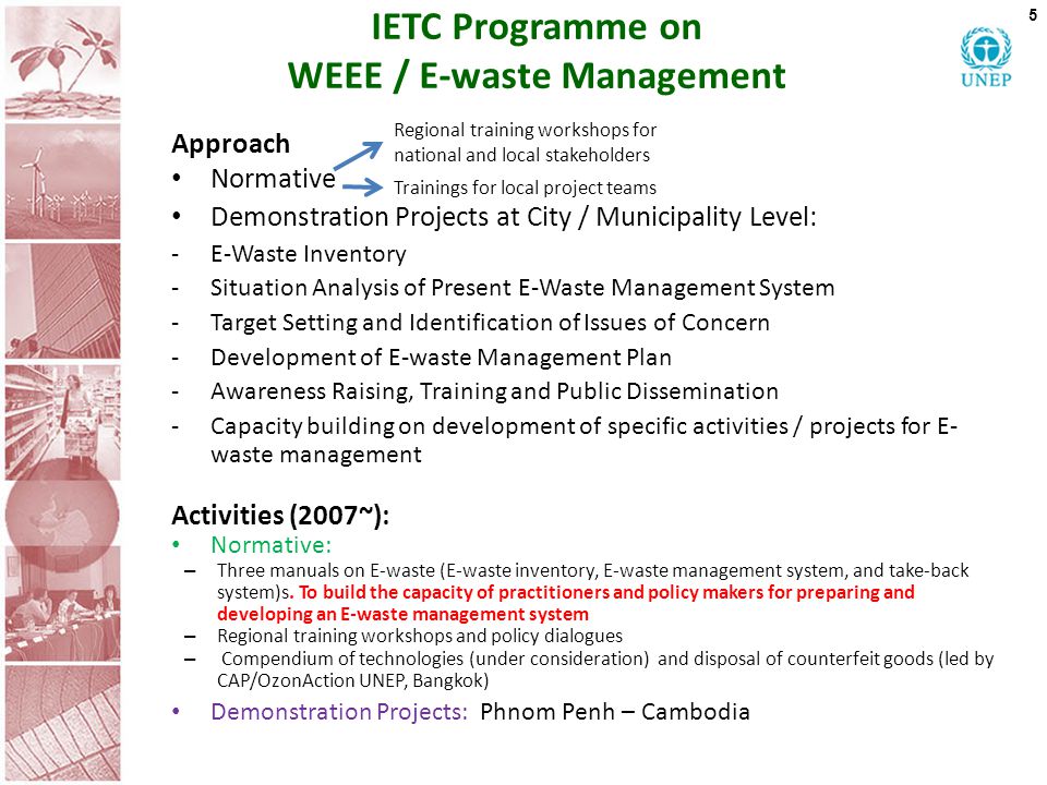IETC Programme on WEEE / E-waste Management