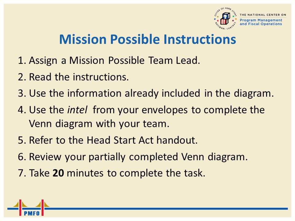 Mission Possible Instructions