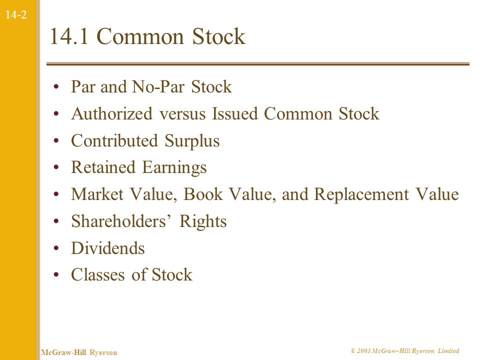 Chapter Outline 14 1 Common Stock Ppt Download