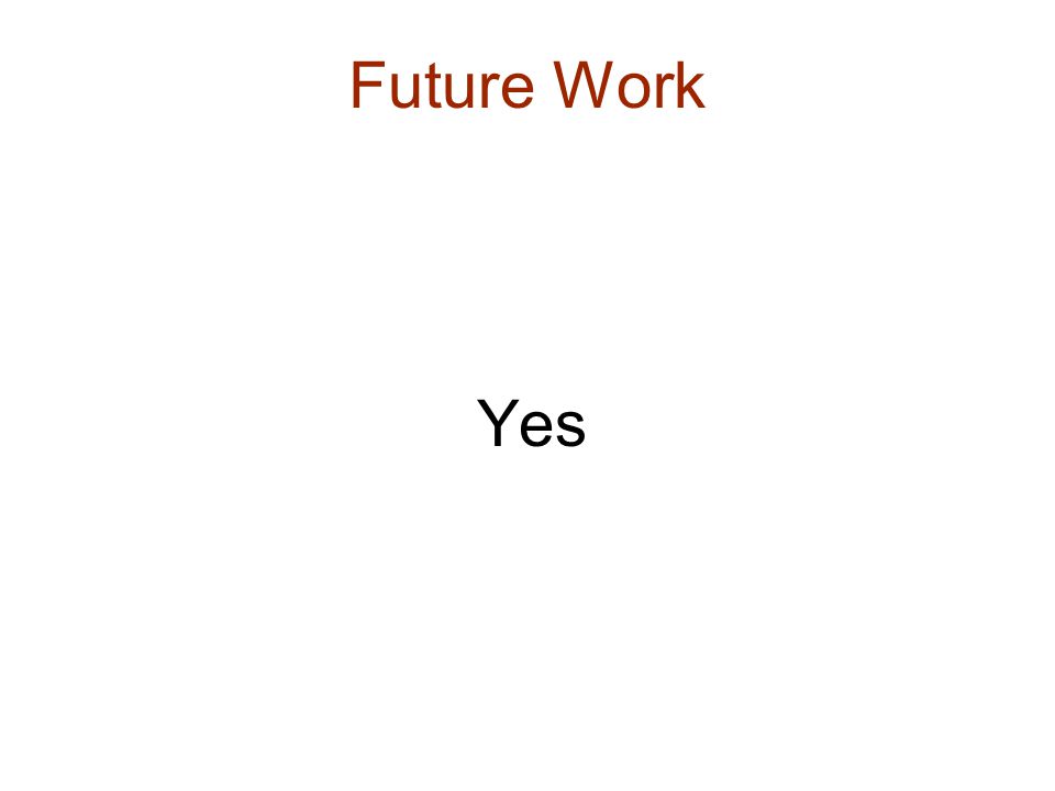 Future Work Yes