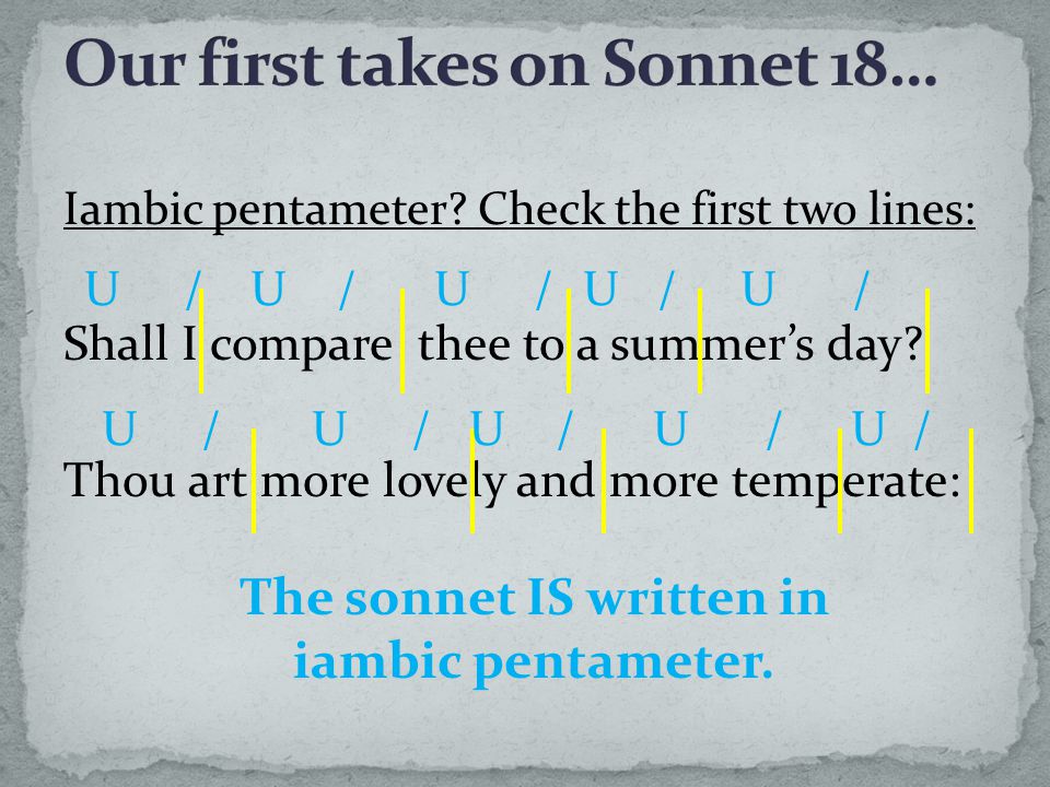 Our first takes on Sonnet 18…