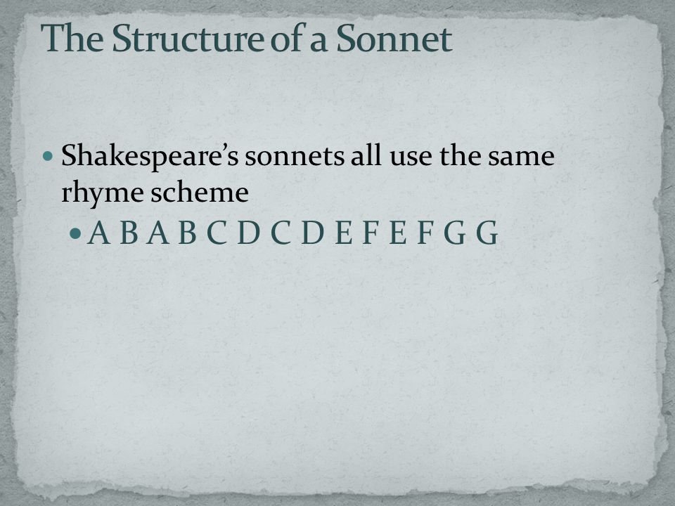 The Structure of a Sonnet