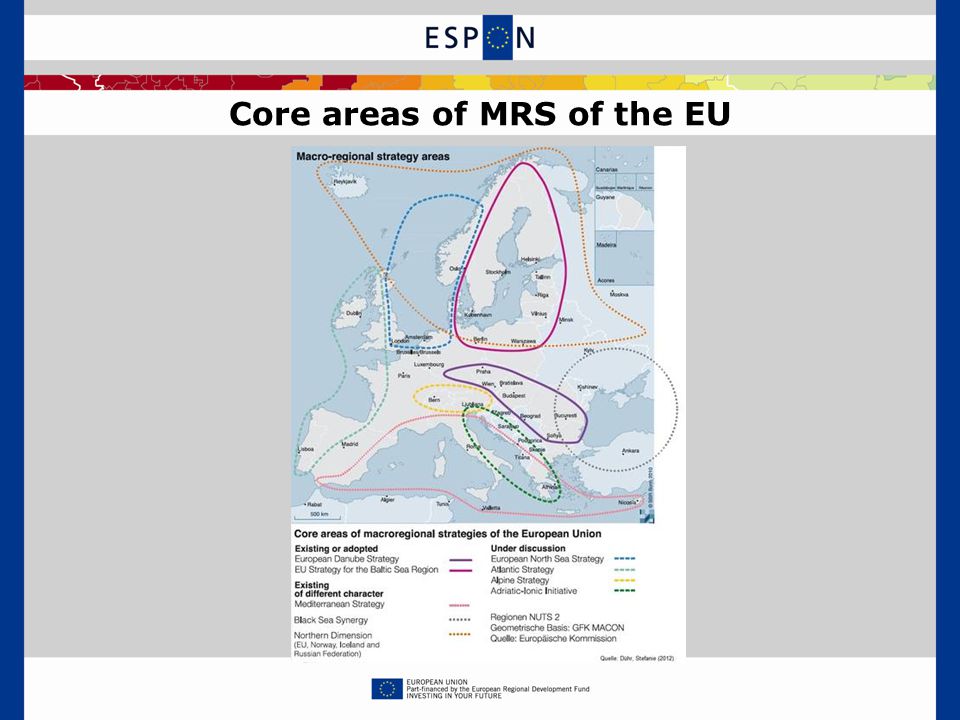 Core areas of MRS of the EU